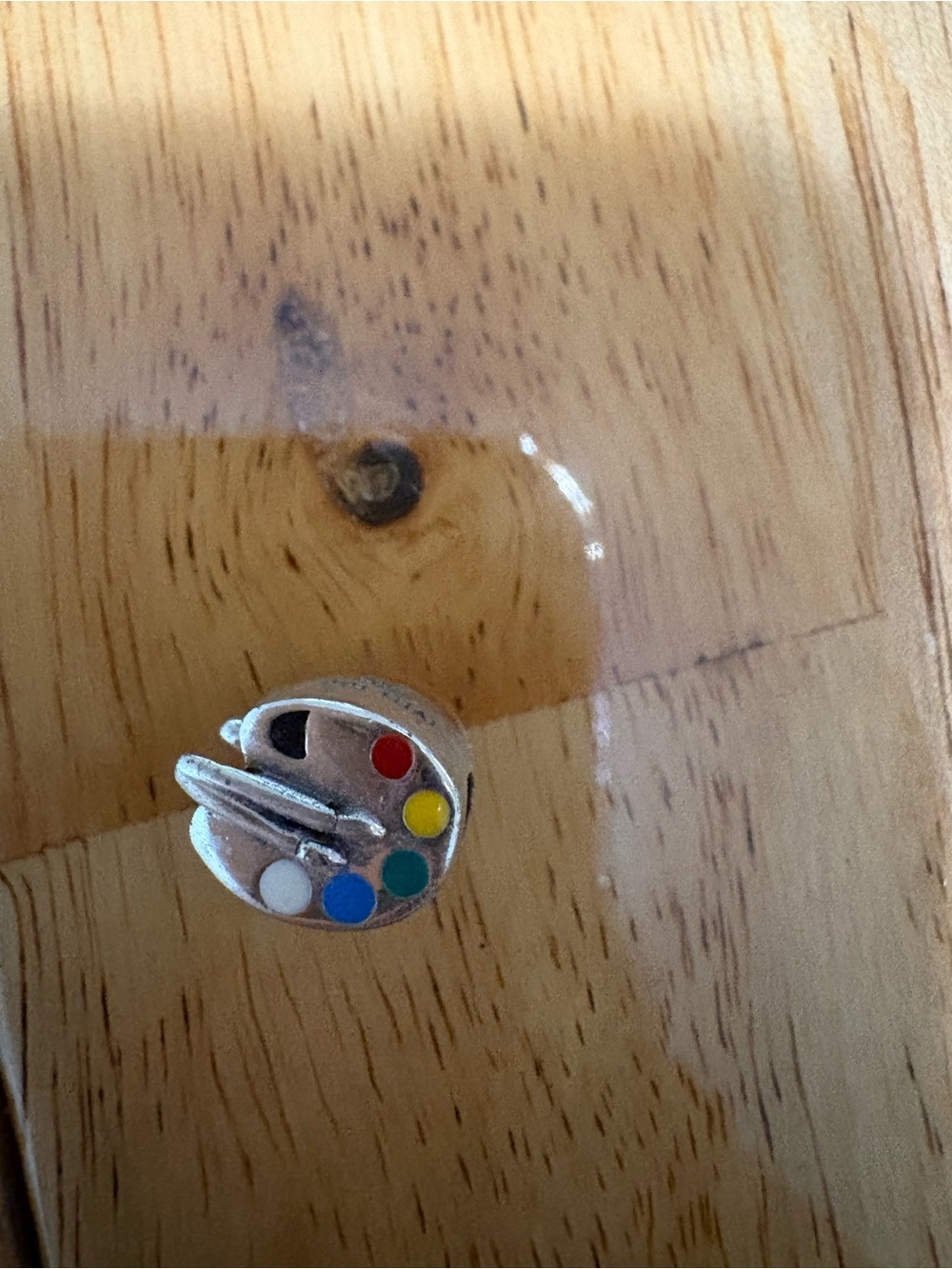Sterling silver Art Palette charm for Pandora style bracelet - Multicolor Enamel
